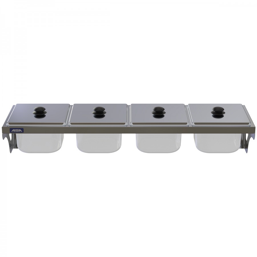 Condimentadora de Parede 4 Cubas Acrílico 1/6 100mm - Aisa